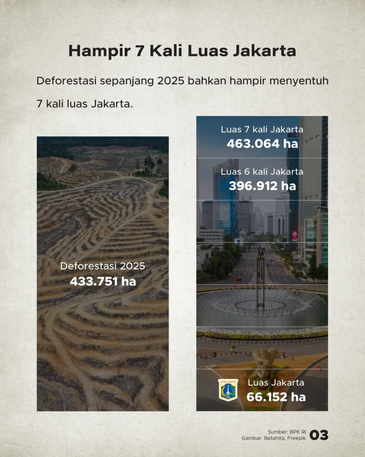 Angka Deforestasi Tembus 433 Ribu Hektare