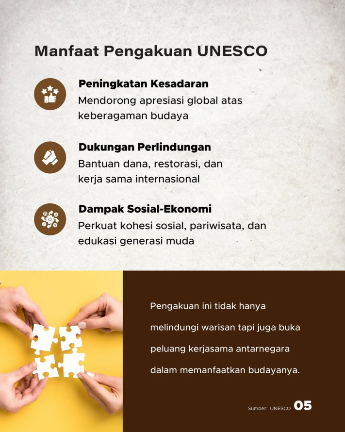 Indonesia Ajukan 3 Warisan Budaya ke UNESCO 2026, Total 19 Warisan Akan Terdaftar