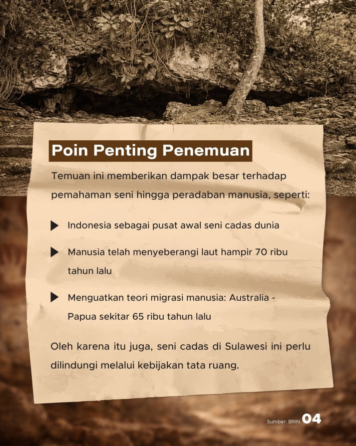 Indonesia Punya Lukisan Gua Tertua di Dunia" Usianya Tembus 67.800 Tahun