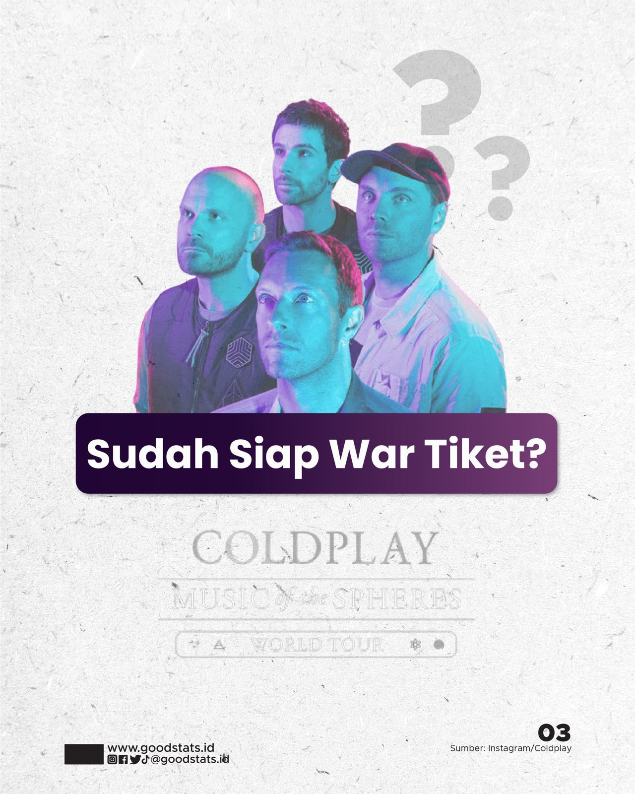 Tiket Coldplay Dijual Mulai Rp800.000 - GoodStats