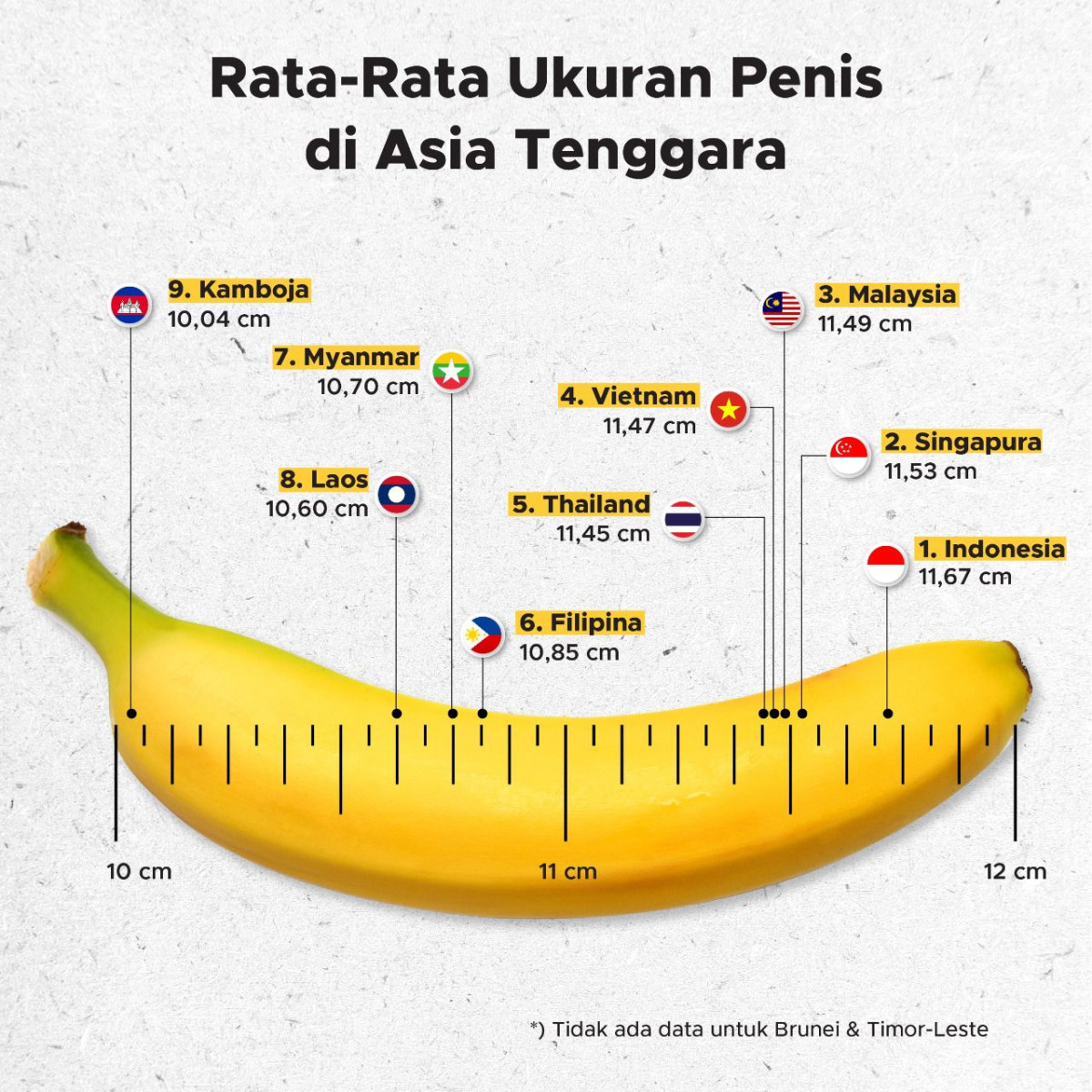 Rata Rata Ukuran Penis Di Asia Tenggara Goodstats 0579